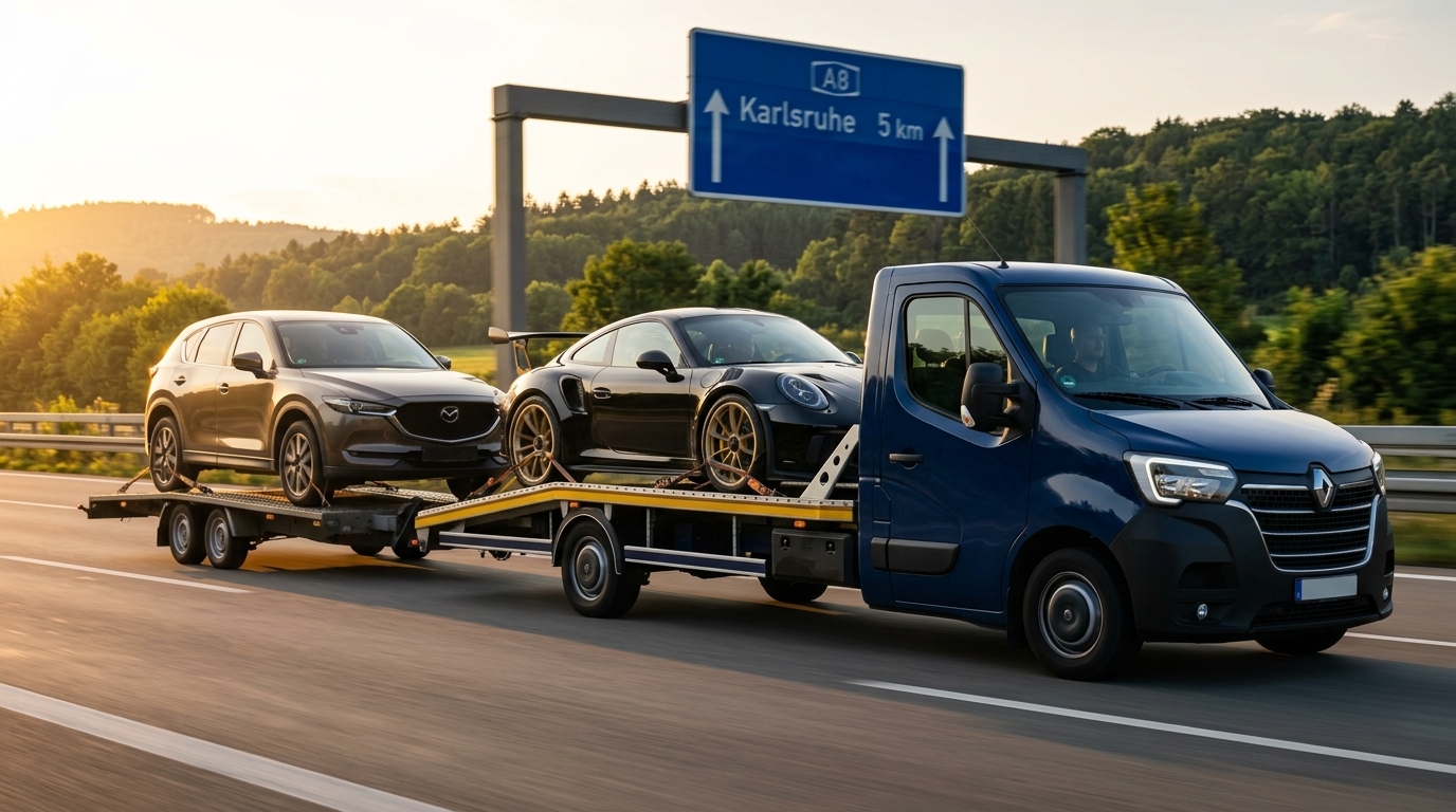 Alex Köln Transporter beladen mit Fahrzeug